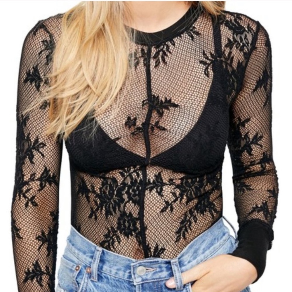 NWT✨ Free People Lace Long Sleeve Top